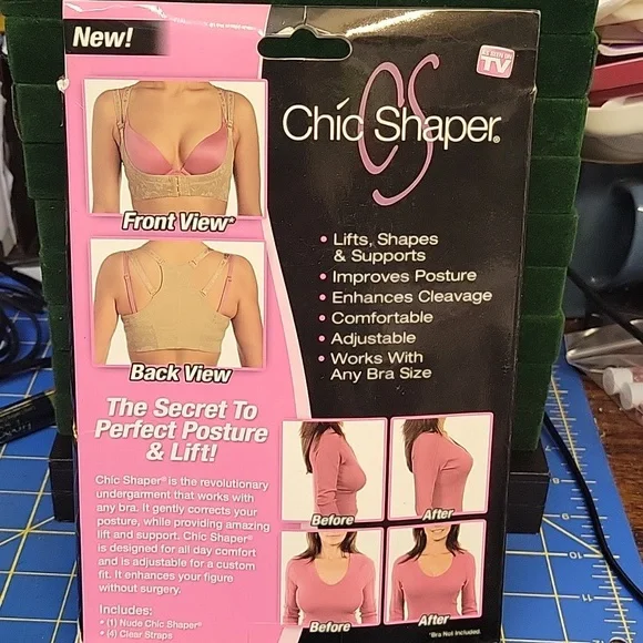 Chic Shaper Medium (36-38) Posture Enhancing Nude Bra New in Box - Picture 2 of 2
